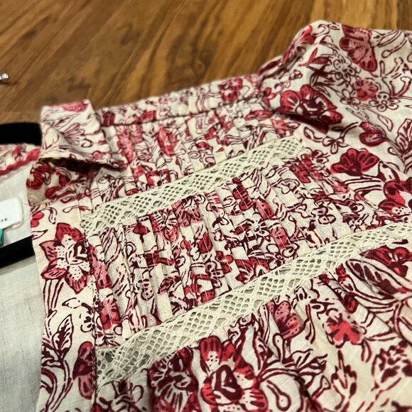 A+ by Anthropologie - 1x - red + cream floral cotton sundress with pockets - Picture 4 of 7